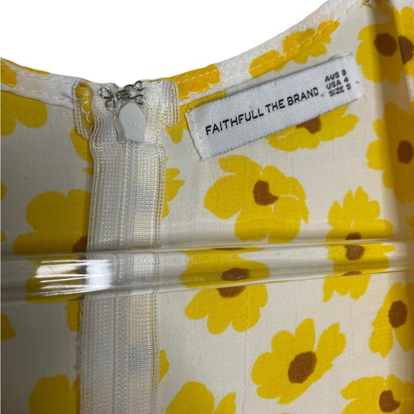 Faithful The Brand | La Belle Mini Dress in Yellow Daisy Floral S/US 4 - Picture 2 of 7